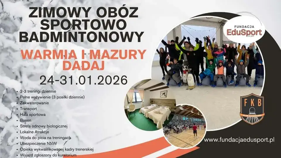 Zimowy obóz sportowo-badmintonowy